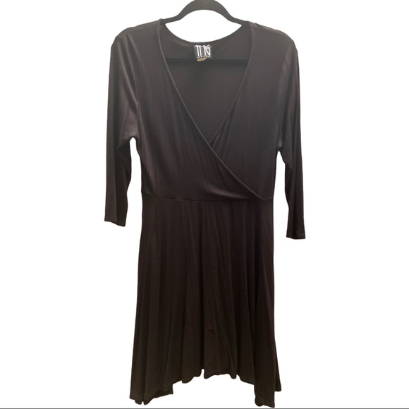 Vintage TMG New York dress LBD mini long sleeve - Picture 1 of 4